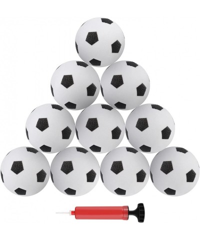 10pcs Mini Rubber Soccer Ball 4 inch Inflatable Soccer with an Inflator Mini Soccer Ball Toy for Kids Playing Exercising (Bla...