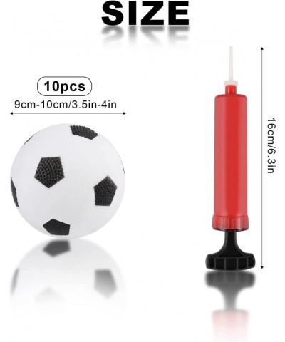 10pcs Mini Rubber Soccer Ball 4 inch Inflatable Soccer with an Inflator Mini Soccer Ball Toy for Kids Playing Exercising (Bla...