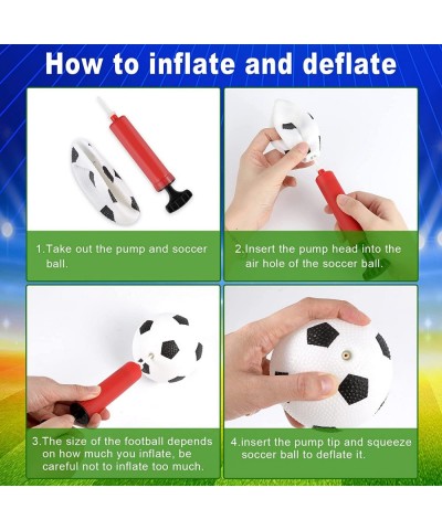 10pcs Mini Rubber Soccer Ball 4 inch Inflatable Soccer with an Inflator Mini Soccer Ball Toy for Kids Playing Exercising (Bla...