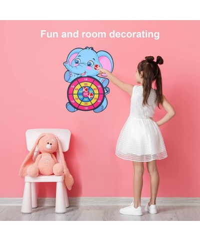 Cartoon Elephant Darts Target Set 3 Sticky Balls Darts Board Set with Hook Suitable for Indoor and Outdoor Sports Parent-Chil...