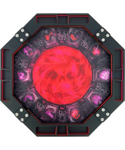 10" Octagon Dice Rolling Tray – Printed Vortex Skull: Radium Pink - Vegan Leather Rolling Surface $82.34 Game Accessories