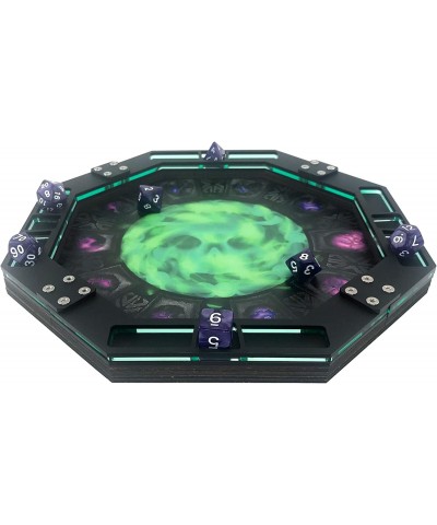 10" Octagon Dice Rolling Tray – Printed Vortex Skull: Radium Pink - Vegan Leather Rolling Surface $82.34 Game Accessories