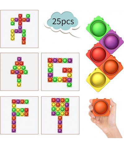 25PCS Bubble Fidget Pop Blocks Toy Pop Fidget Sensory Toys Dimple Fidget for Kids Adults Autistic Children Toddler Educationa...