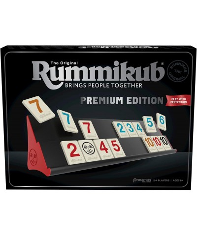 Rummikub Premium Edition - Features Racks - Large Number Engraved Tiles and a Storage Bag for The Ultimate Rummikub Experienc...