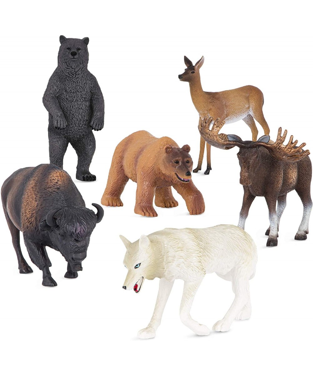 – North American Animals Set – Realistic Animal Toys with Bison and Bear Toys for Kids 3+ (6 pc) $31.07 Kids' Play Animal Fig...