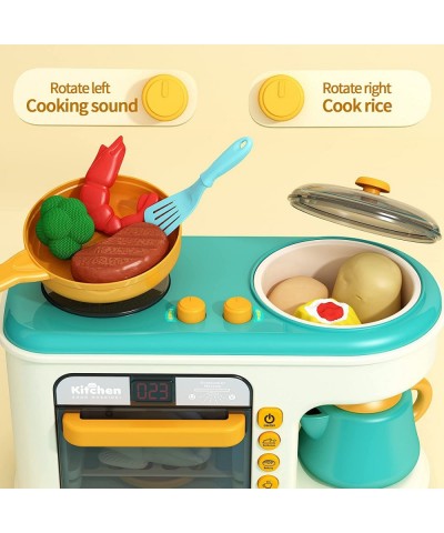 Pretend Play Kitchen Toy with Music & Light Toy Kitchen Accessories Electronic Induction Cooktop Cut Play Food Color Changing...