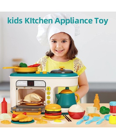 Pretend Play Kitchen Toy with Music & Light Toy Kitchen Accessories Electronic Induction Cooktop Cut Play Food Color Changing...