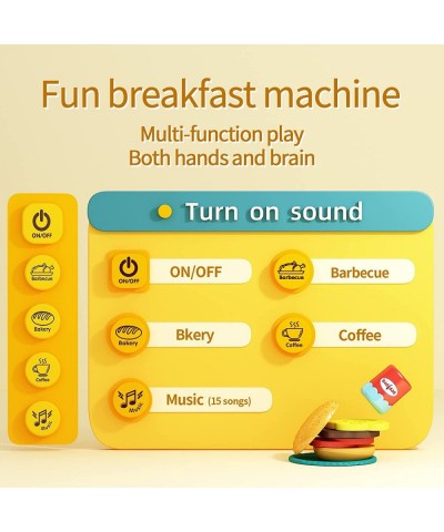 Pretend Play Kitchen Toy with Music & Light Toy Kitchen Accessories Electronic Induction Cooktop Cut Play Food Color Changing...