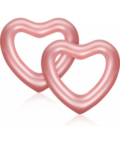 2 Pieces Inflatable Swim Rings 47.3 x 39.4 Inch Heart Shaped Bachelorette Pool Float Loungers Tube Heart Shaped Summer Swimmi...