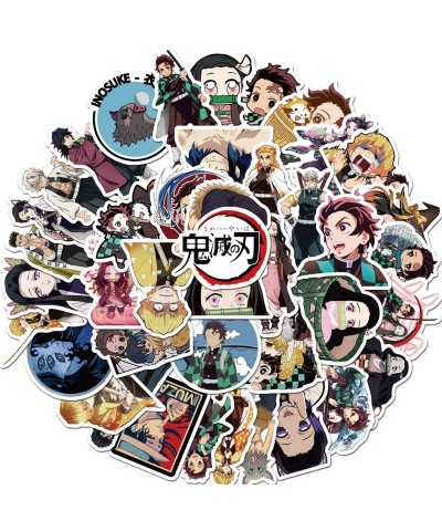 50PCS Mixed Different Kimetsu no Yaiba Stickers Anime Cartoon Demon Slayer Sticker for Kids Laptop Skateboard Toy Stickers (K...