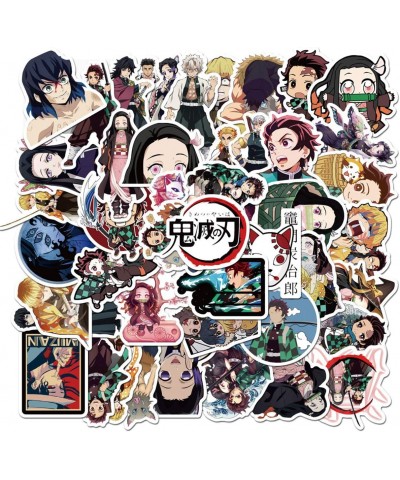 50PCS Mixed Different Kimetsu no Yaiba Stickers Anime Cartoon Demon Slayer Sticker for Kids Laptop Skateboard Toy Stickers (K...