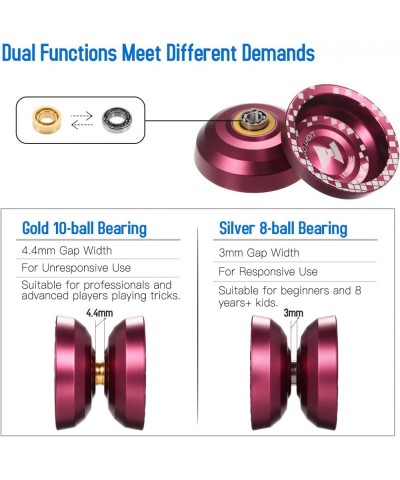 Professional Yoyo Ball Aluminum Alloy Responsive YoYo with Unresponsive Bearing for Professionals Beginners $31.05 Yo-Yos