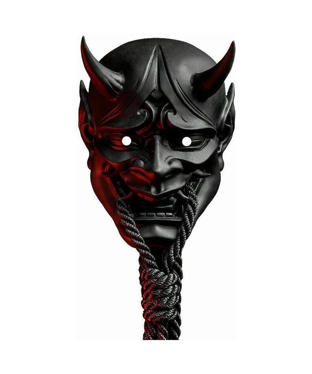 Japanese Sealed Prajna Mask Halloween Devil Hannya FaceshellKabuki Demon Samurai (Black) $40.69 Kids' Dress-Up Accessories