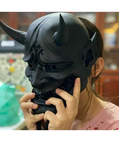 Japanese Sealed Prajna Mask Halloween Devil Hannya FaceshellKabuki Demon Samurai (Black) $40.69 Kids' Dress-Up Accessories