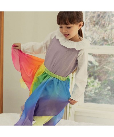 Rainbow Skirt 100% Silk 28" Long Fairy Costume for Kids and Toddlers | Bright Colored Waldorf Dress Up Toys for Imaginative P...