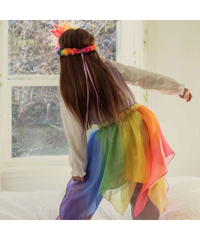 Rainbow Skirt 100% Silk 28" Long Fairy Costume for Kids and Toddlers | Bright Colored Waldorf Dress Up Toys for Imaginative P...