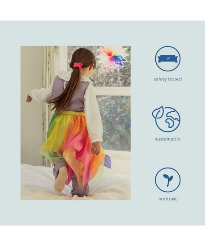 Rainbow Skirt 100% Silk 28" Long Fairy Costume for Kids and Toddlers | Bright Colored Waldorf Dress Up Toys for Imaginative P...