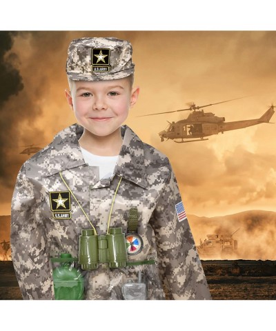 Kids Army Soldier Costume Children's Deluxe Combat Military Soldier Role Play Dress Up Camouflage Costume Set with Cap for Bo...