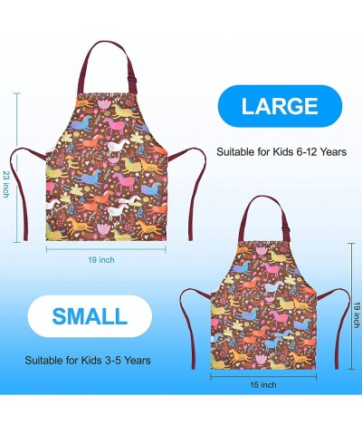 Kids Boys Dinosaur Apron with Pocket Girls Unicorn Aprons for Cooking Painting Kitchen Apron for Children 3-12Years $16.75 Ki...