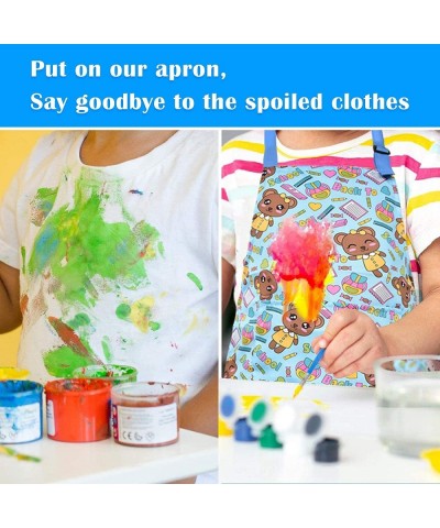 Kids Boys Dinosaur Apron with Pocket Girls Unicorn Aprons for Cooking Painting Kitchen Apron for Children 3-12Years $16.75 Ki...