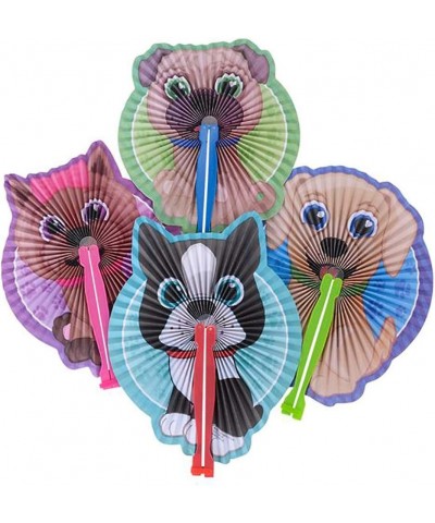 Puppy Fans Paper Folding Fans - 24 PK and 1 Triangle Eraser - Dog Party Supplies Puppy Party Favors Party Decorations Prizes ...