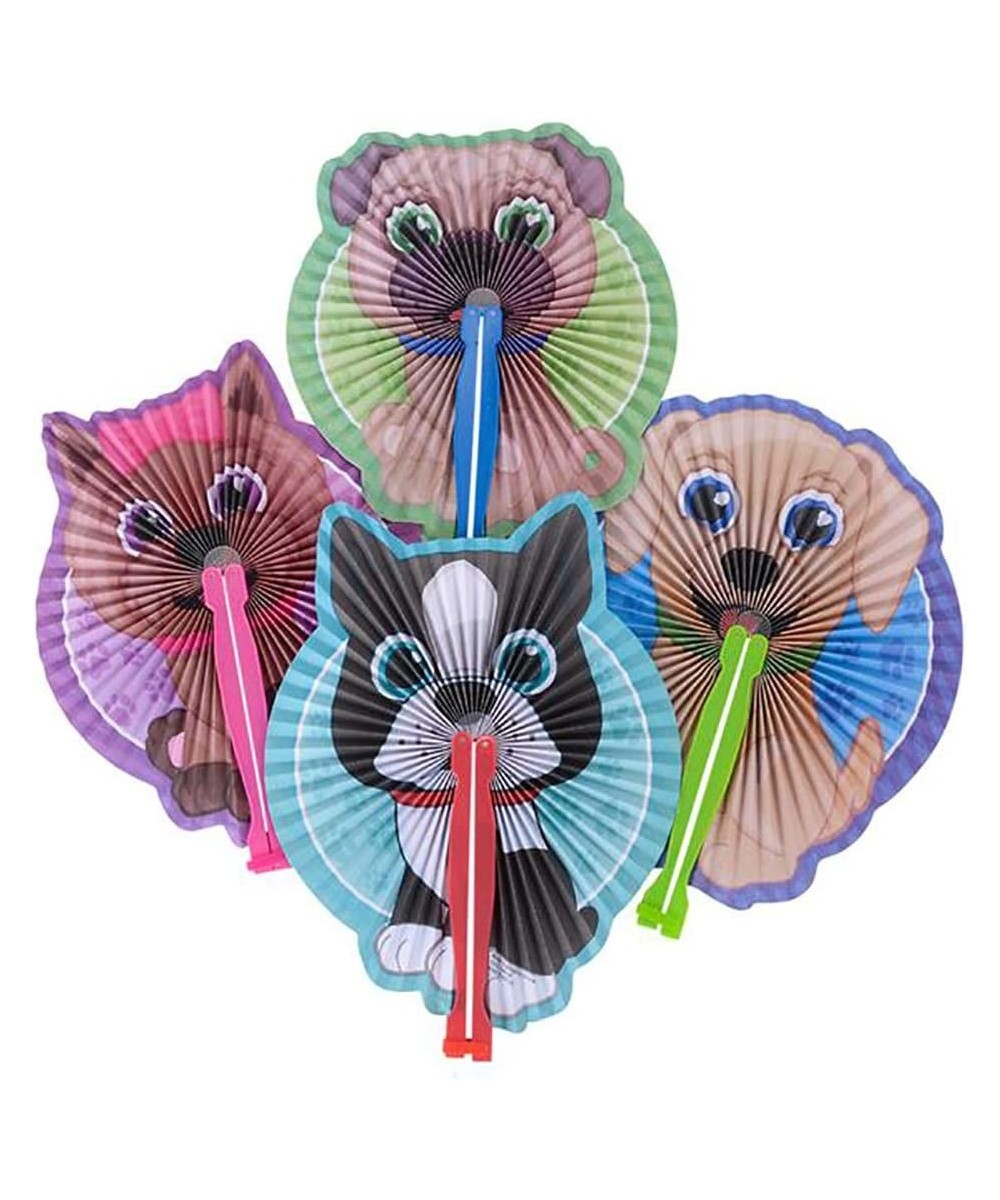 Puppy Fans Paper Folding Fans - 24 PK and 1 Triangle Eraser - Dog Party Supplies Puppy Party Favors Party Decorations Prizes ...