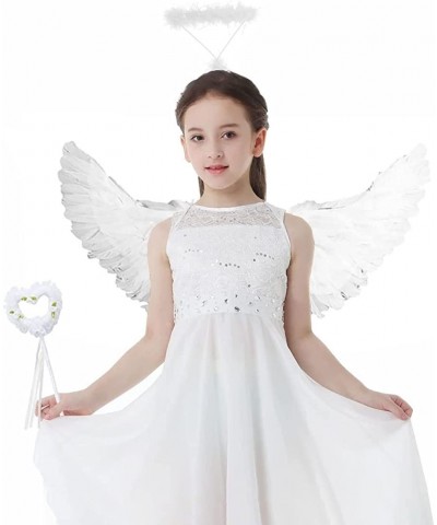 Angel Wings and Halo Magic Wand White Angel Wings Halloween Christmas Angel Costume $21.94 Kids' Costumes