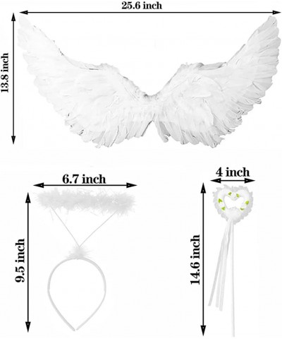 Angel Wings and Halo Magic Wand White Angel Wings Halloween Christmas Angel Costume $21.94 Kids' Costumes