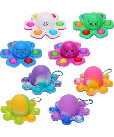 8 Pcs Octopus Pop it Fidget Toys Pack Pop Reversible Octopus Keychain Silicone Fidget Toys and Octopus Popits Fidget Spinners...