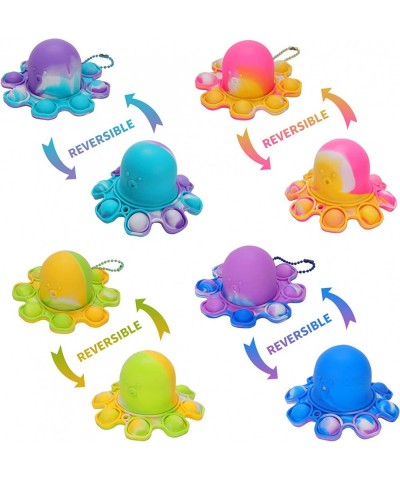 8 Pcs Octopus Pop it Fidget Toys Pack Pop Reversible Octopus Keychain Silicone Fidget Toys and Octopus Popits Fidget Spinners...