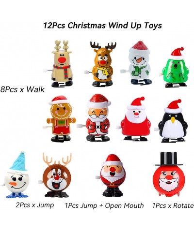 Christmas Wind Up Toys for Kids 12 Pcs Fun Little Toys Assorted Jumping Walking Toy Clockwork Toys Hopping Novelty Toys for B...