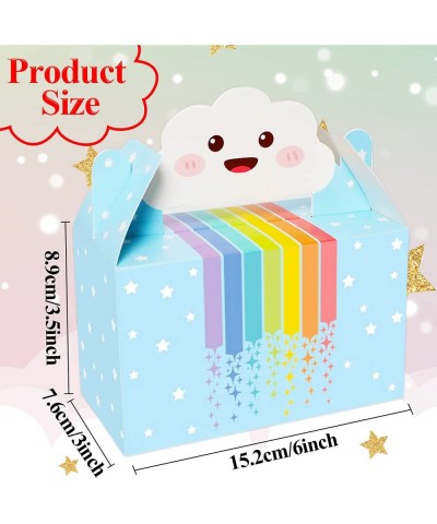 24 Pack Rainbow Party Favor Boxes Cloud Happy Birthday Treat Bags Rainbow Theme Colorful Candy Goodies Valentine's Day Gift B...