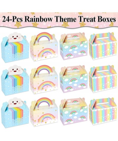 24 Pack Rainbow Party Favor Boxes Cloud Happy Birthday Treat Bags Rainbow Theme Colorful Candy Goodies Valentine's Day Gift B...