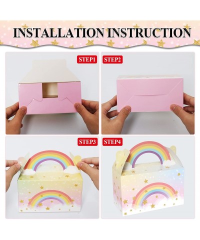 24 Pack Rainbow Party Favor Boxes Cloud Happy Birthday Treat Bags Rainbow Theme Colorful Candy Goodies Valentine's Day Gift B...