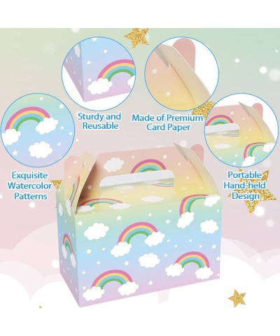 24 Pack Rainbow Party Favor Boxes Cloud Happy Birthday Treat Bags Rainbow Theme Colorful Candy Goodies Valentine's Day Gift B...