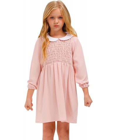 Girl‘s Halloween Peter Pan Collar Pink Smocked Midi Dress 4-12 Years $68.90 Kids' Costumes