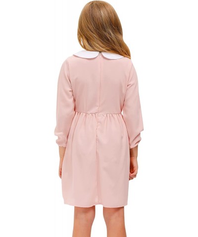 Girl‘s Halloween Peter Pan Collar Pink Smocked Midi Dress 4-12 Years $68.90 Kids' Costumes