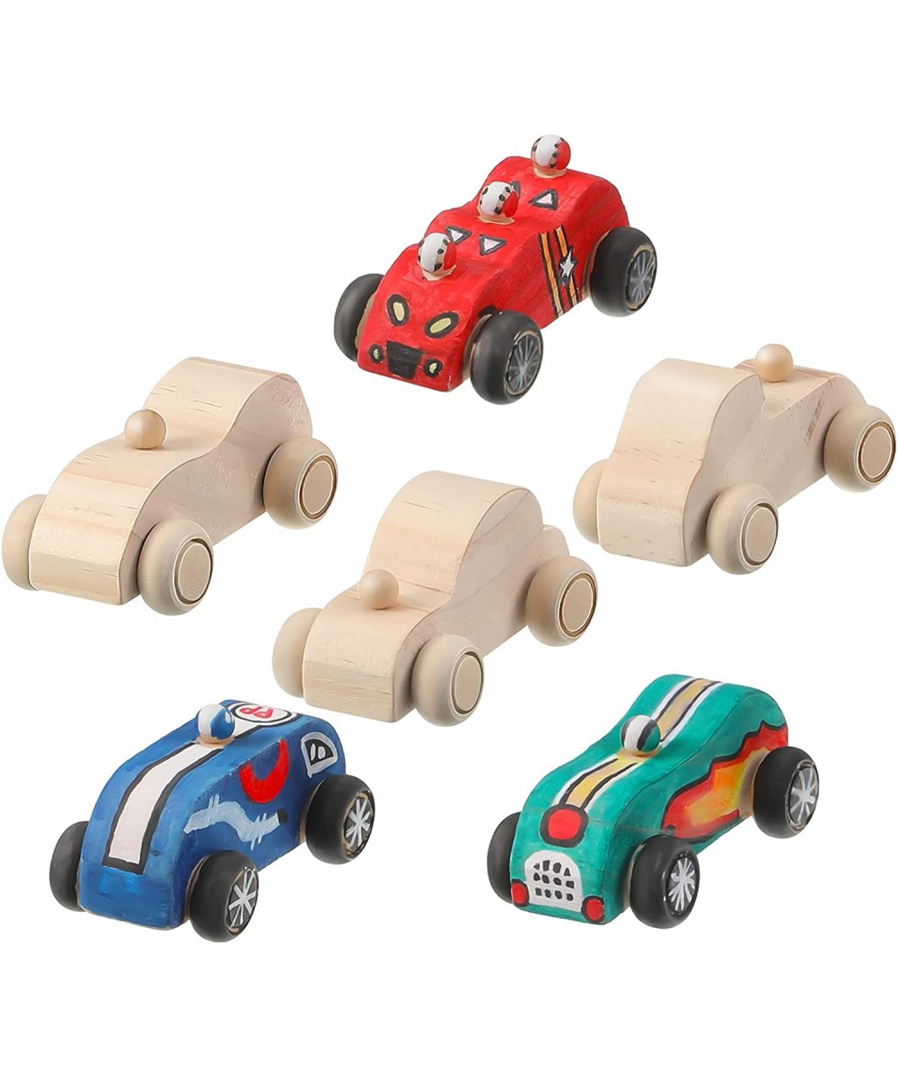 6 Pieces Unfinished Wood Cars Wooden Race Car Wood DIY Car Toys Wooden Car Crafts for Students Home Activities Craft Projects...