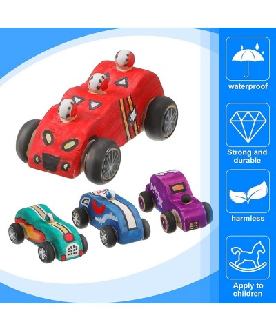 6 Pieces Unfinished Wood Cars Wooden Race Car Wood DIY Car Toys Wooden Car Crafts for Students Home Activities Craft Projects...