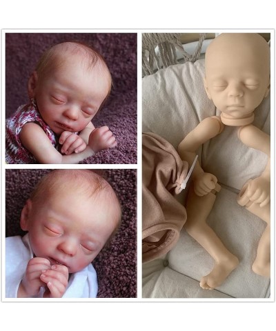 15 Inch Unpainted Sleep Reborn Doll Kits Handmade Blank Baby Doll Kits Preemie Newborn Doll Kits Unfinished Making Dolls Acce...