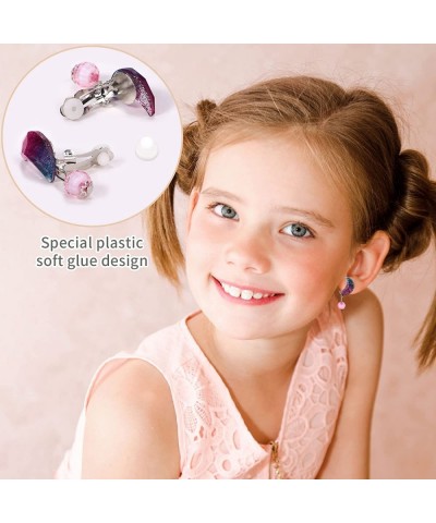 20 Pairs Girls Clip On Earrings Kids Toddler Cute Unicorn Butterfly Jewelry Earring Little Girl Baby Hypoallergenic Nickel Fr...