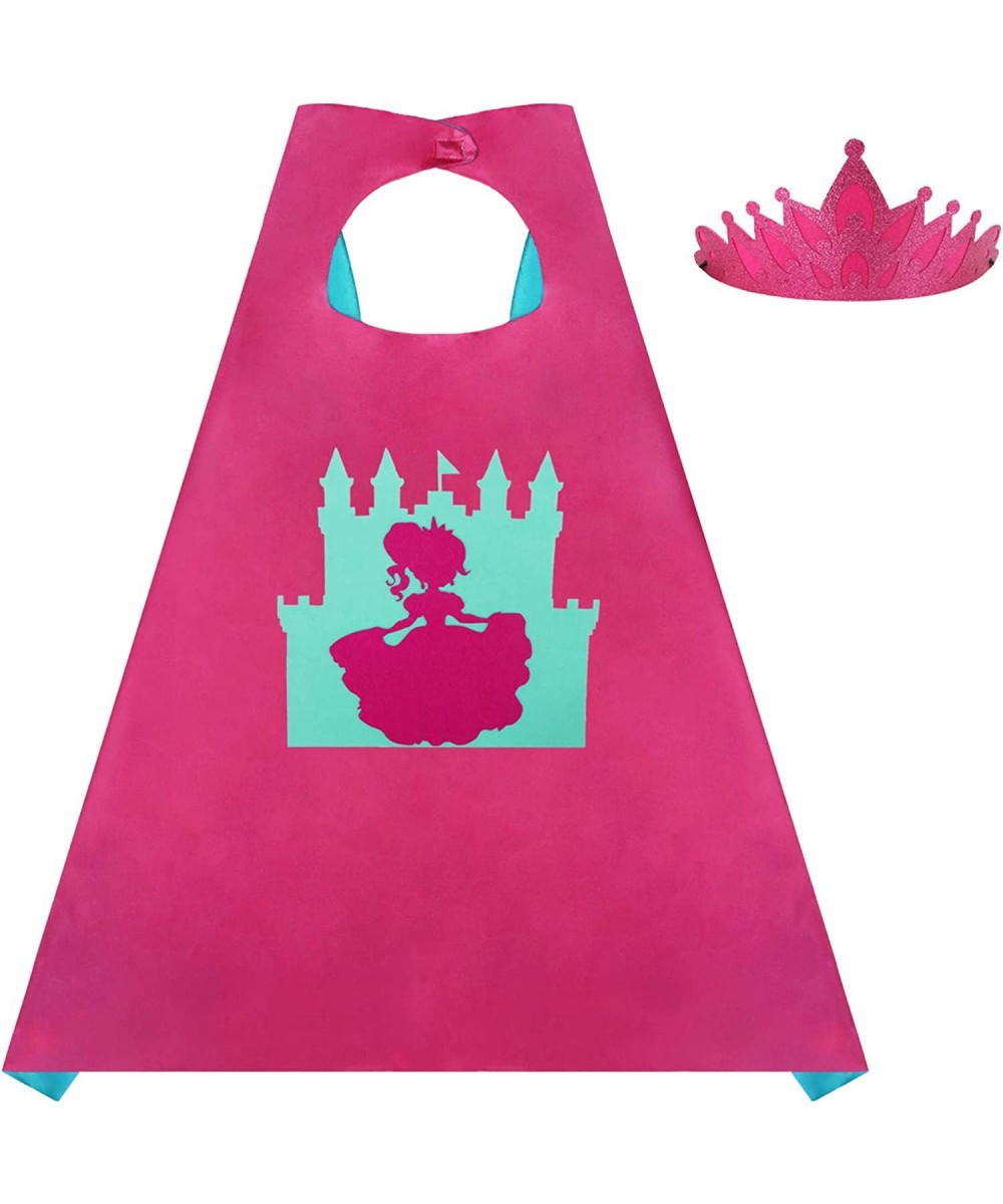 Superhero Cape Costume for Toddler Girls Princess Dress Up with Crown as Party Favors Gifts Halloween Cosplay $16.24 Kids' Co...