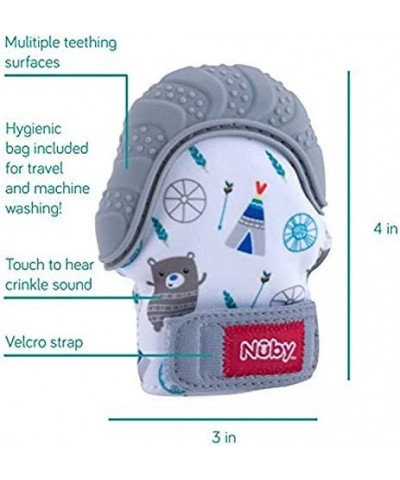 Soothing Teething Mitten with Hygienic Travel Bag Grey 2 Count $40.45 Baby Teether Toys