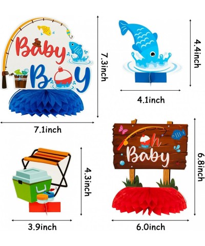 12Pcs Blue Baby Shower Party Centerpieces for Boys Gone Fishing Fish Gender Reveal Table Topper for Newborn Baby Party Favors...