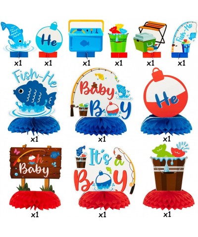 12Pcs Blue Baby Shower Party Centerpieces for Boys Gone Fishing Fish Gender Reveal Table Topper for Newborn Baby Party Favors...