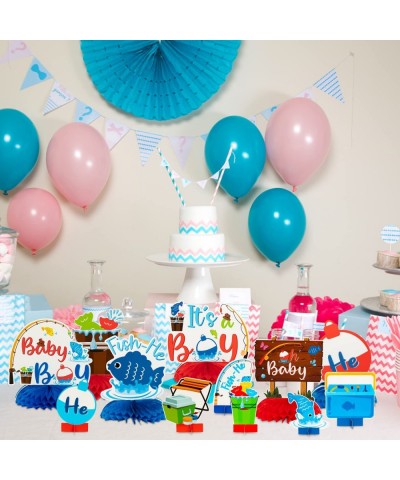 12Pcs Blue Baby Shower Party Centerpieces for Boys Gone Fishing Fish Gender Reveal Table Topper for Newborn Baby Party Favors...