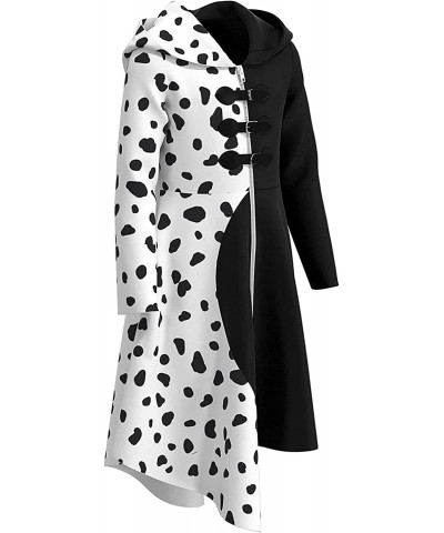 Girls Deville Costume Kids Black White Coat for 2021 Halloween Cosplay Dress Jacket $33.79 Kids' Costumes