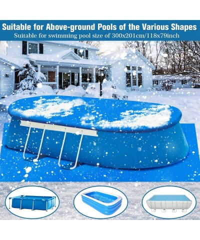 Winter Pool Cover Rectangle Swimming Pool Cover for 9.8ft X 6.6ft (118in X 79in) Above Ground Pool Rectangular Frame Pool Cov...