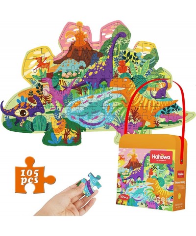 Dinosaur Jigsaw Puzzle for Kids Ages 4-8 105 Pieces Animal Floor Puzzles Matching Puzzle Game for 4 Yrs Old and up Great Gift...