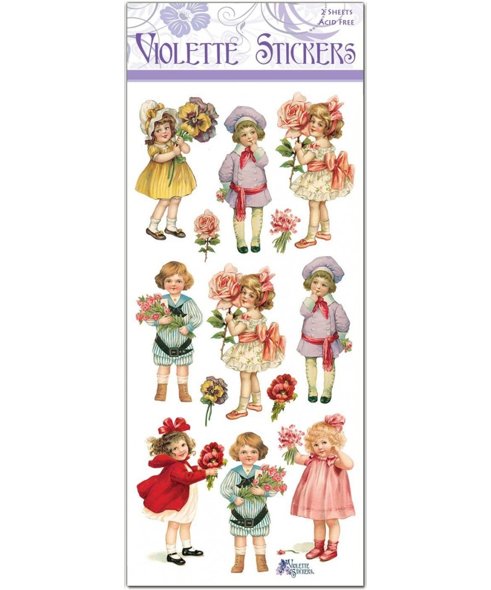 Victorian Children with Flowers $14.65 Kids' Stickers